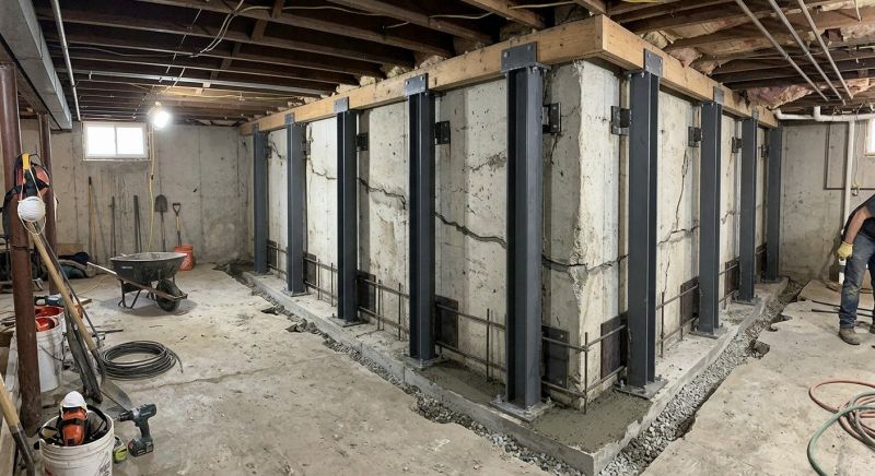 Basement Stabilization in Guilford, CT