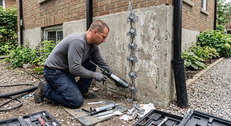 Foundation Crack Repair in South Glastonbury, CT