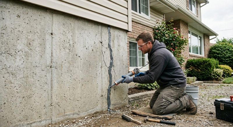 Foundation Crack Sealing in Guilford, CT