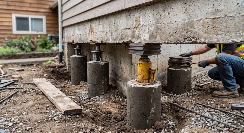 Foundation Pier Leveling in Guilford, CT