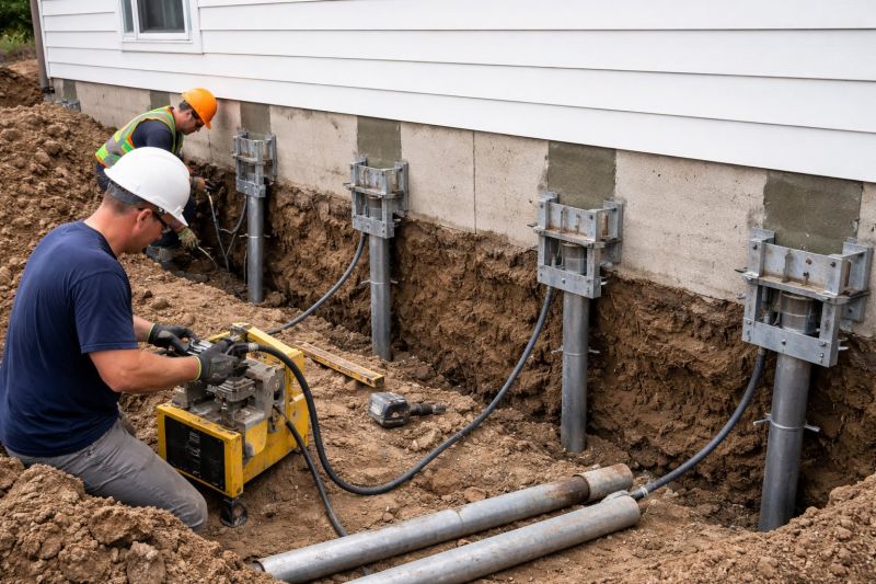 Helical Piers Installation in Guilford, CT