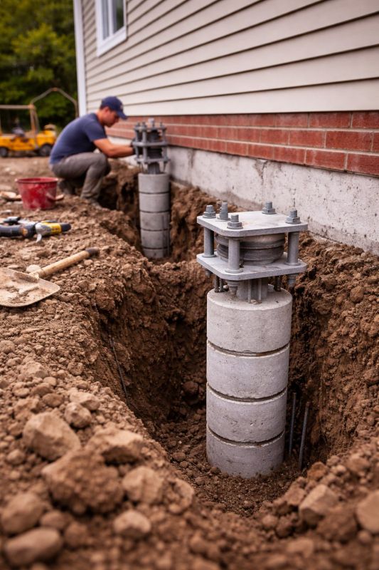 Helical Piers Installation in Guilford, CT