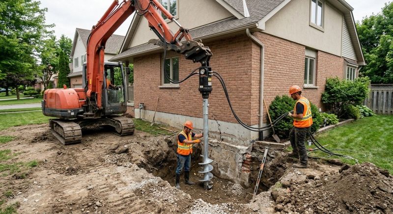 Helical Pile Installation in Guilford, CT