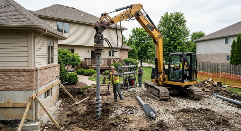 Helical Pile Installation in Guilford, CT