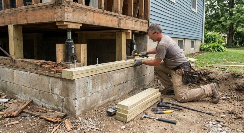 Sinking Foundation Repair in East Lyme, CT