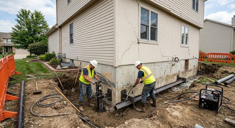 Sinking Foundation Repair in Higganum, CT