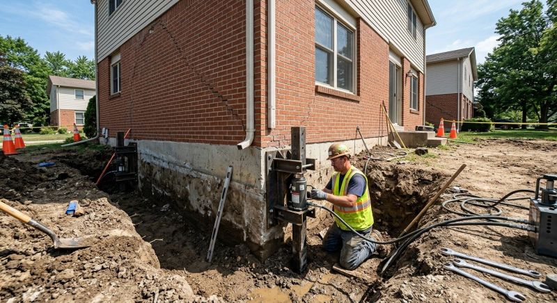 Sinking Foundation Repair in Guilford, CT