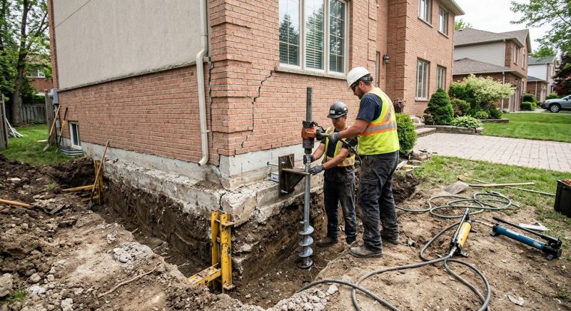 Sinking Foundation Repair in Guilford, CT
